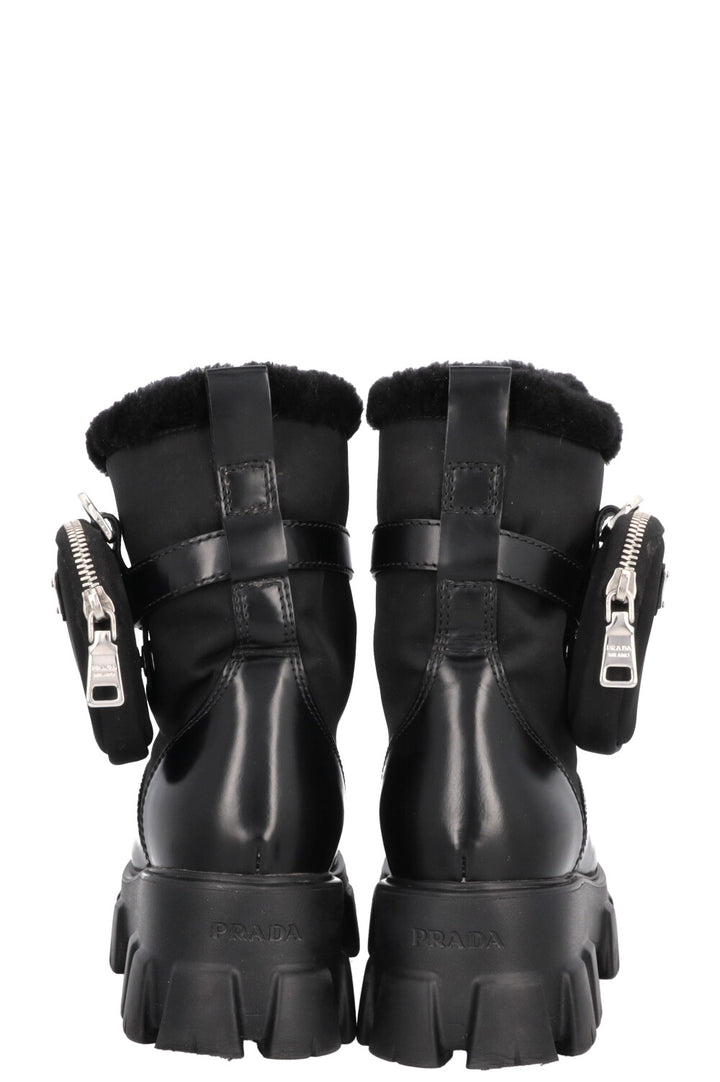 Bottes PRADA Monolith en cuir sheraling noir