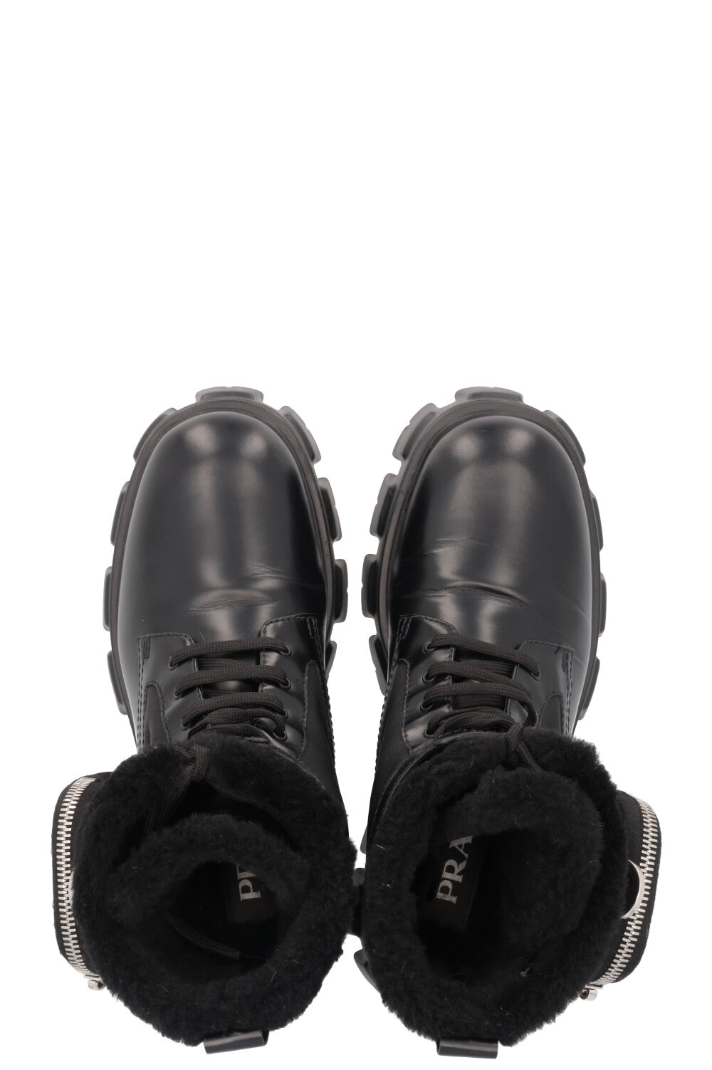 Bottes PRADA Monolith en cuir sheraling noir