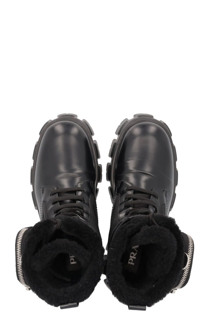 Bottes PRADA Monolith en cuir sheraling noir