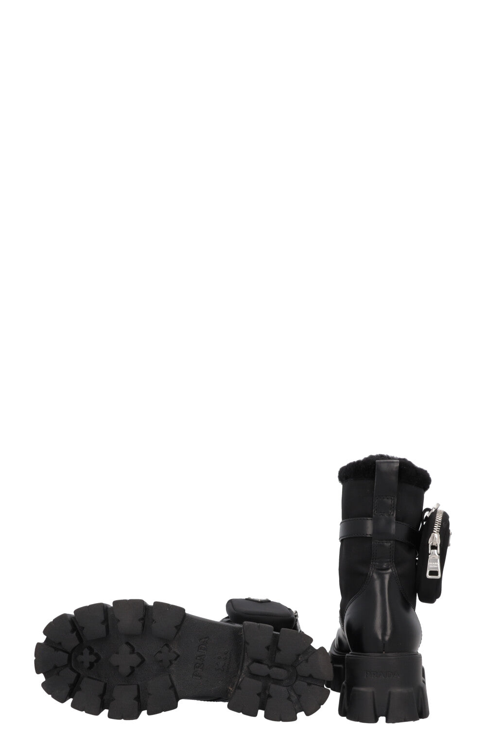 Bottes PRADA Monolith en cuir sheraling noir