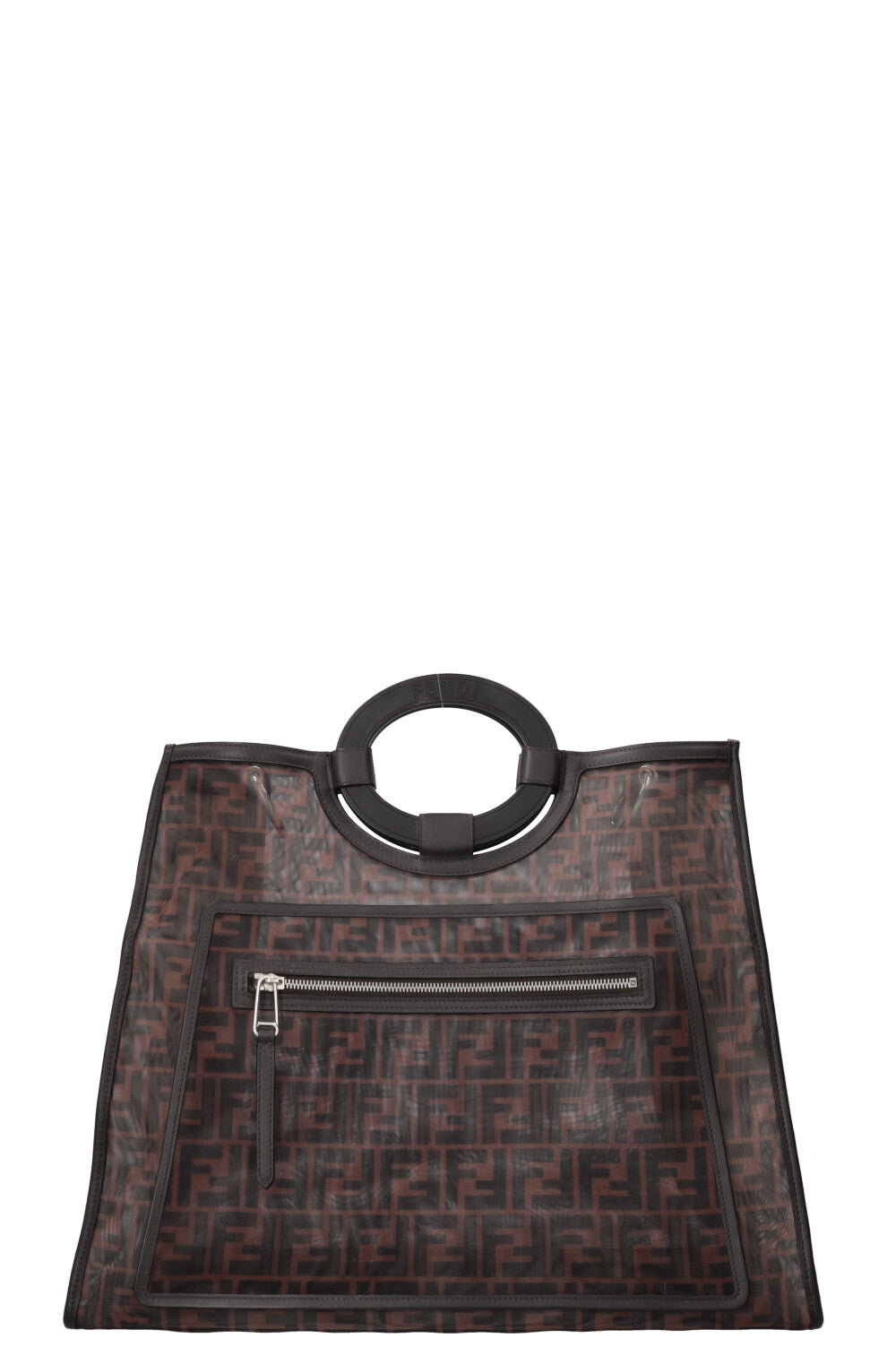 FENDI Runaway Shopping Tote Mesh Brown