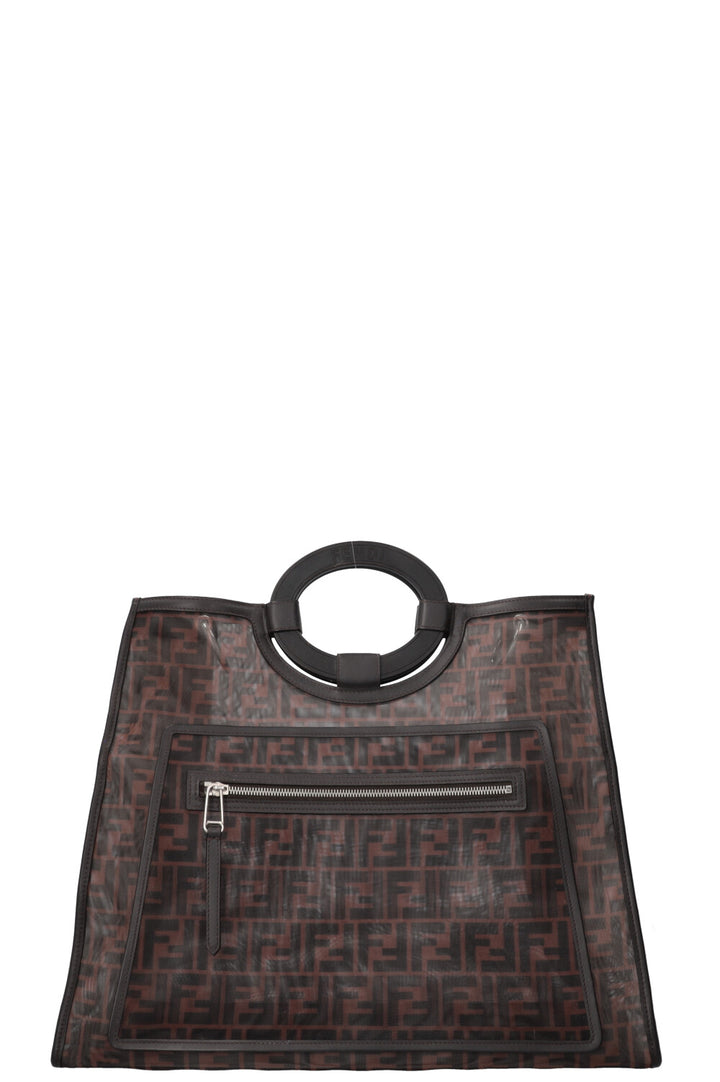 FENDI Runaway Shopping Tote Mesh Brown