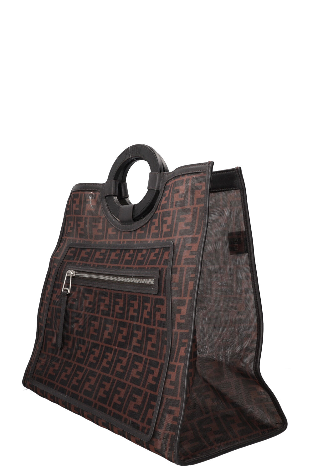 FENDI Runaway Shopping Tote Mesh Brown