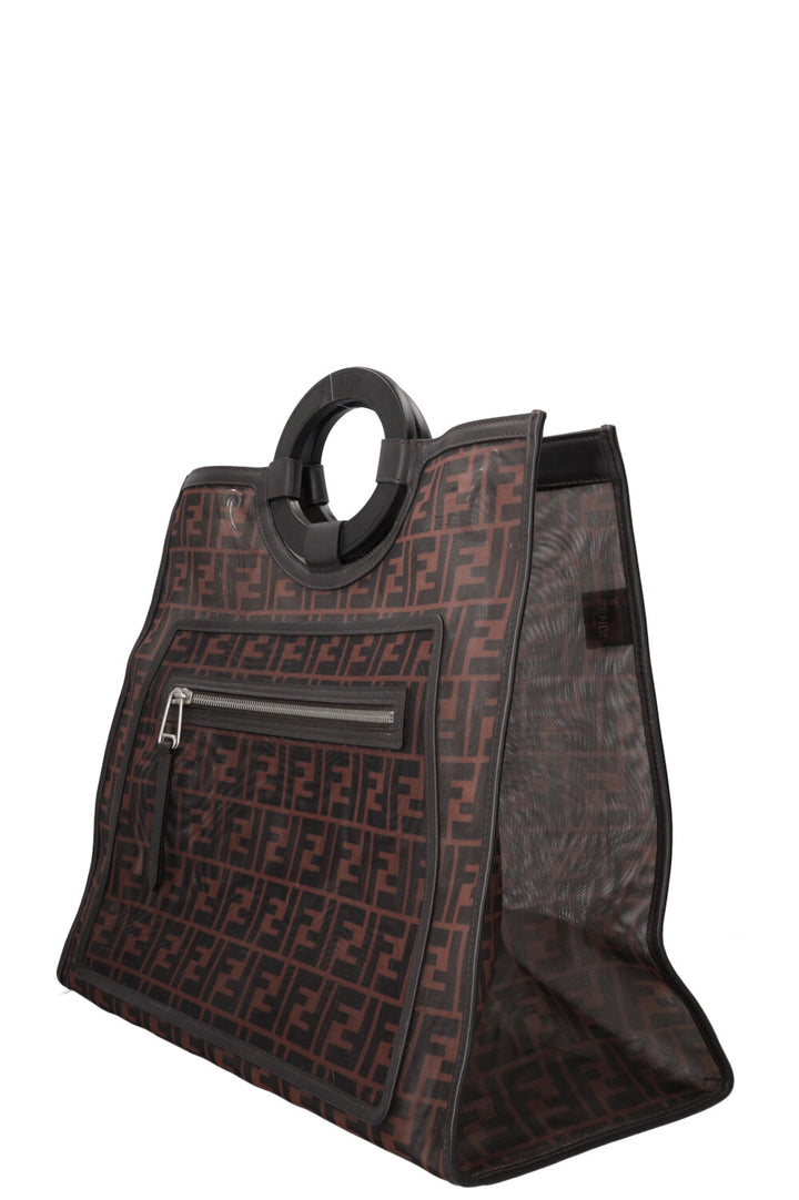 FENDI Runaway Shopping Tote Mesh Brown