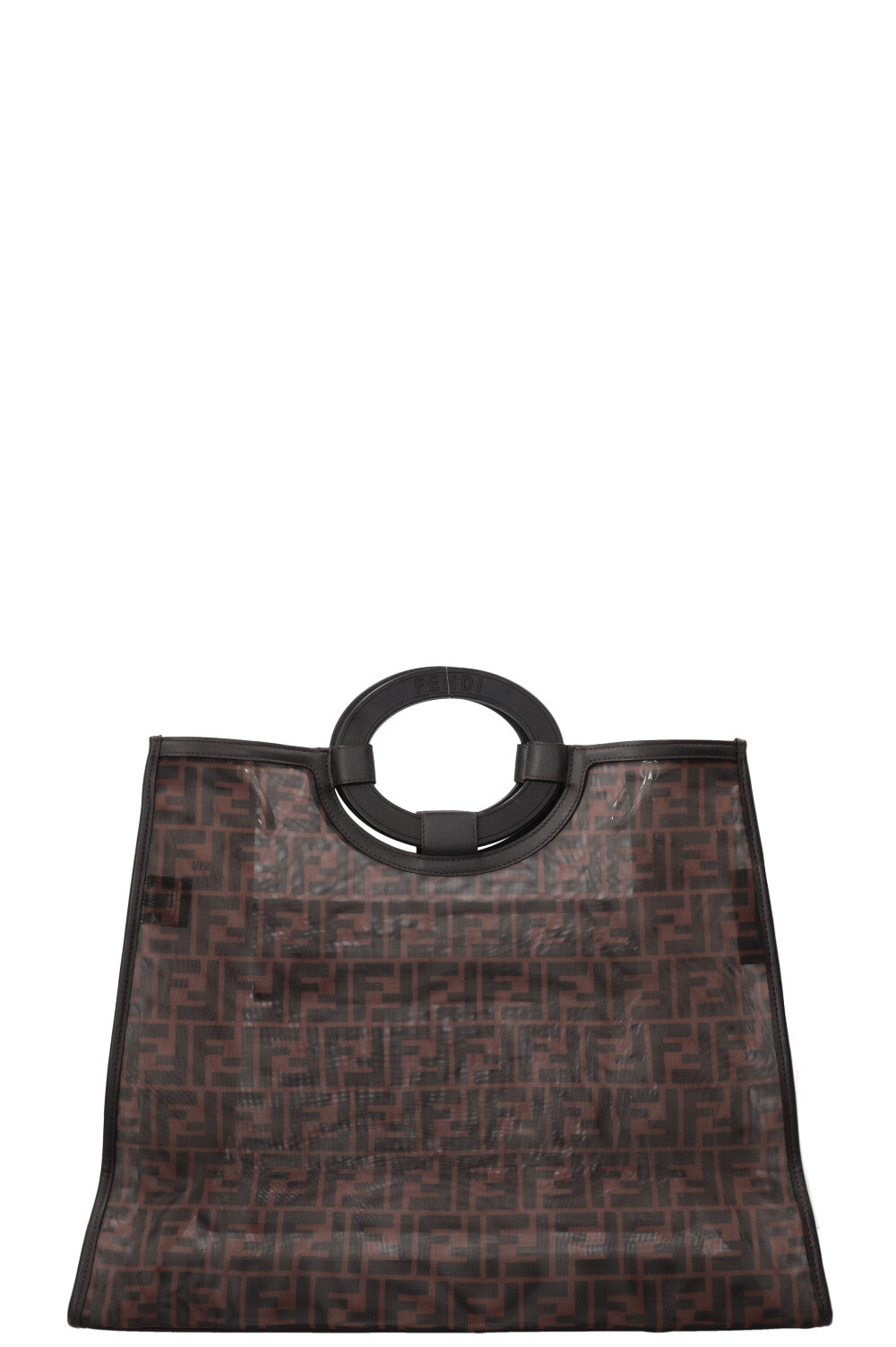 FENDI Runaway Shopping Tote Mesh Brown