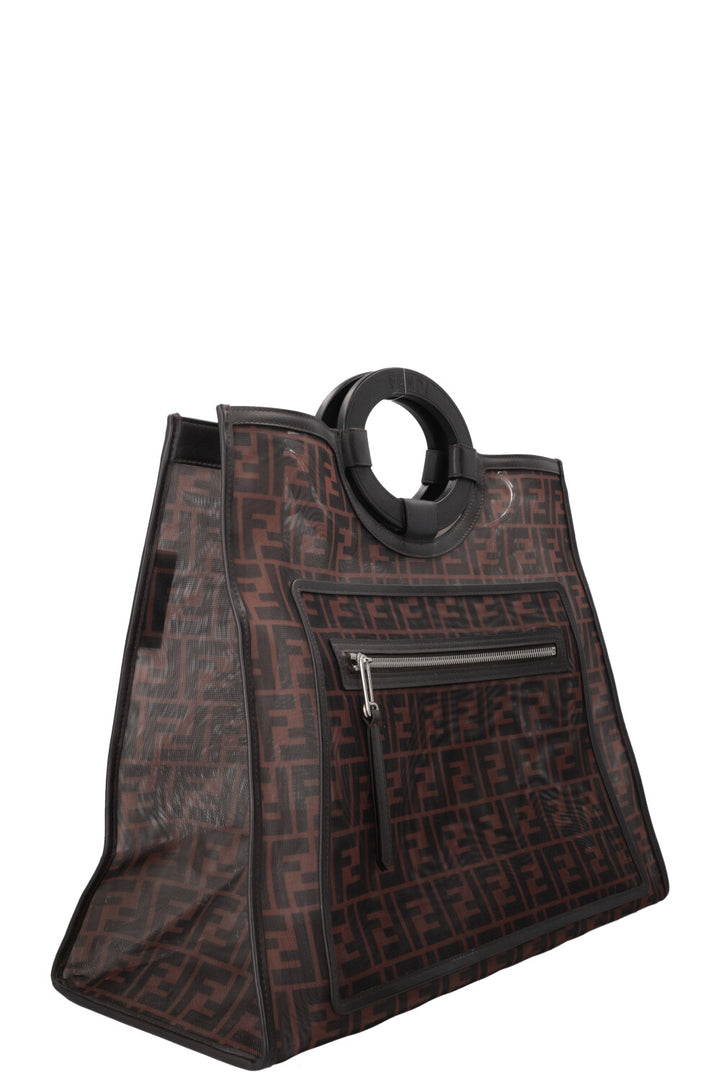 FENDI Runaway Shopping Tote Mesh Brown