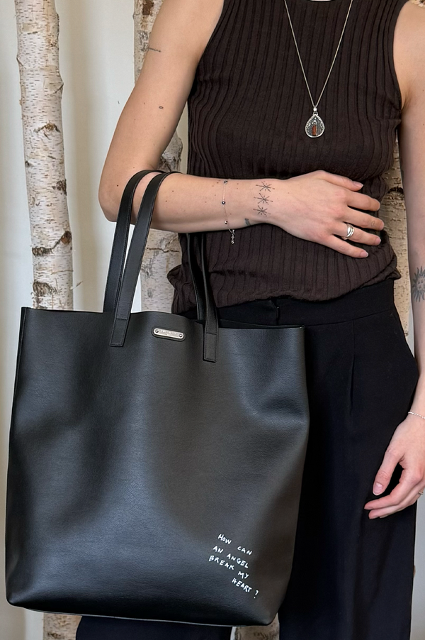 SAINT LAURENT Break My Heart Tote Bag Black