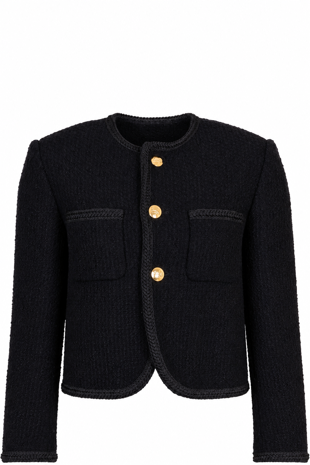 Veste Chasseur CELINE en tweed bouclé de laine noir