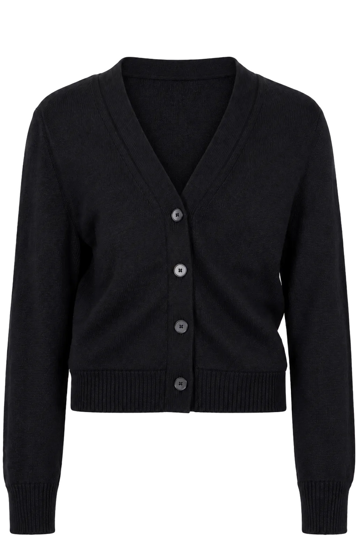CHRISTIAN DIOR Logo V Neck Knit Cardigan Cashmere Black