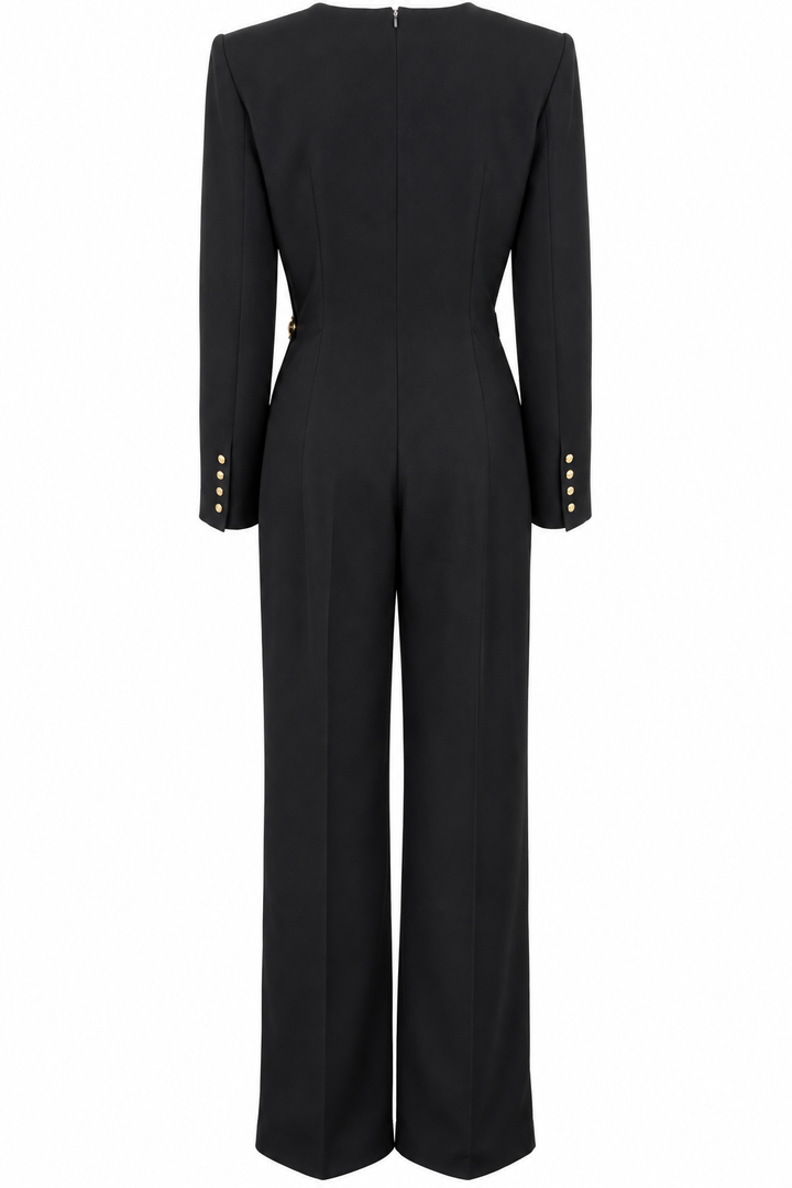 Combinaison ceinturée CELINE Triomphe en cuir et noir