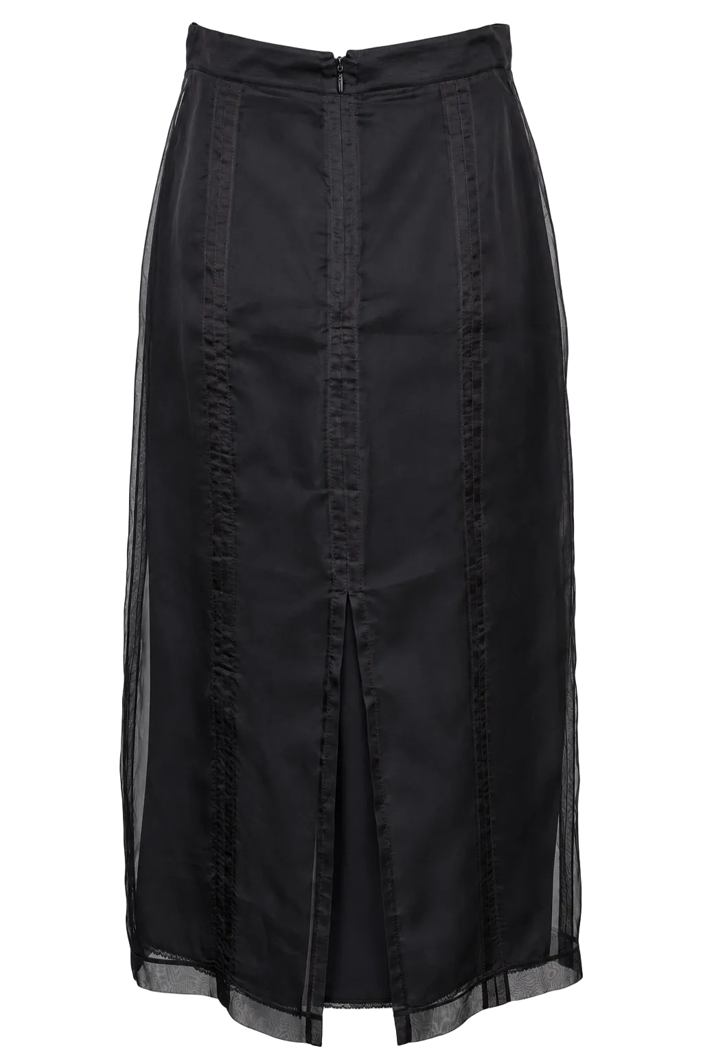 GUCCI Organza Pencil Skirt Silk Black