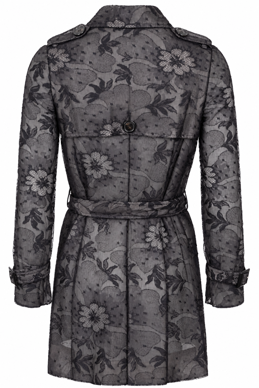CHRISTIAN DIOR Trench en dentelle transparente noir