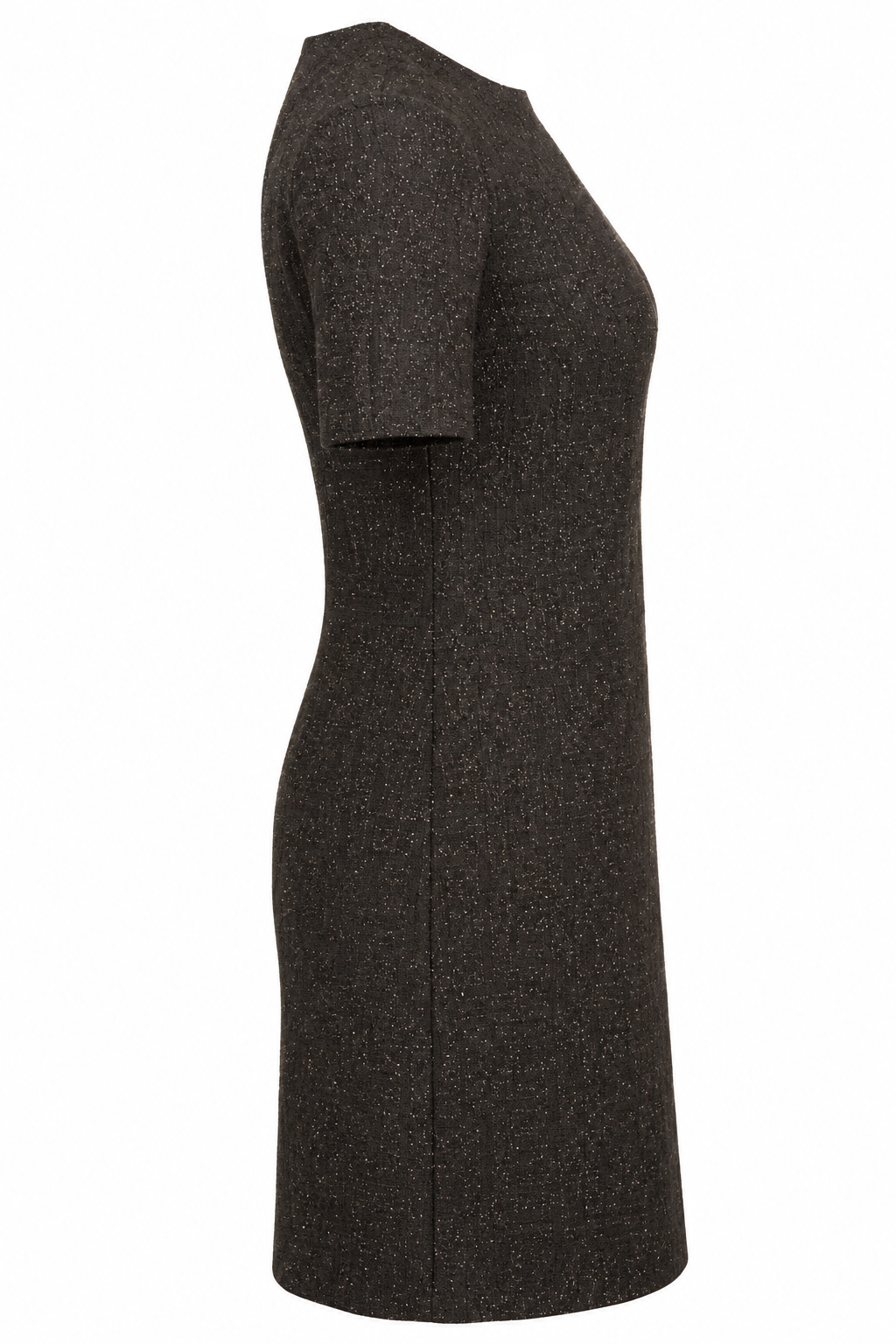 SAINT LAURENT Short Sleeve Lurex Mini Dress Black