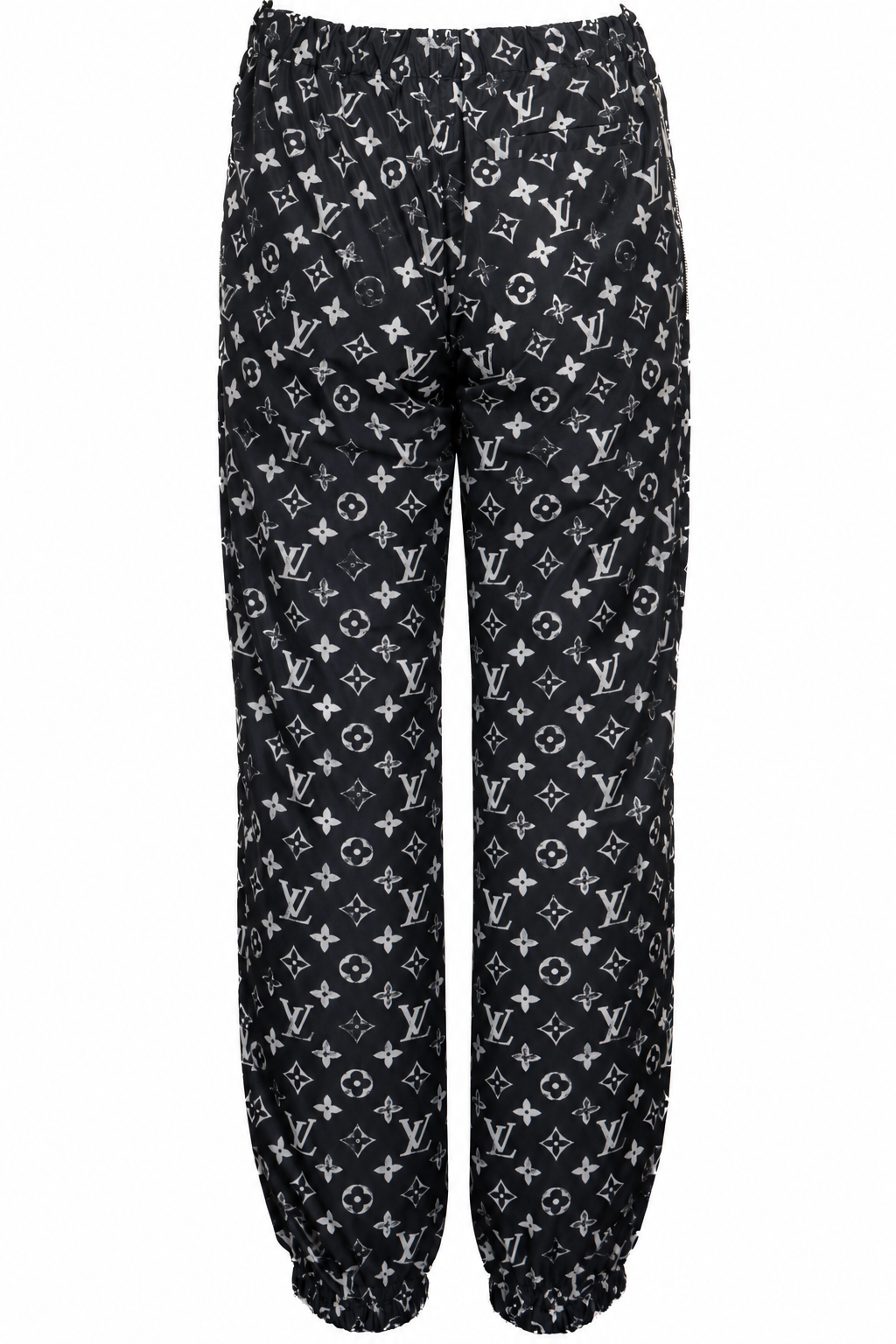 LOUIS VUITTON 2024 Pantalon de survêtement en nylon à effet pochoir MNG Noir