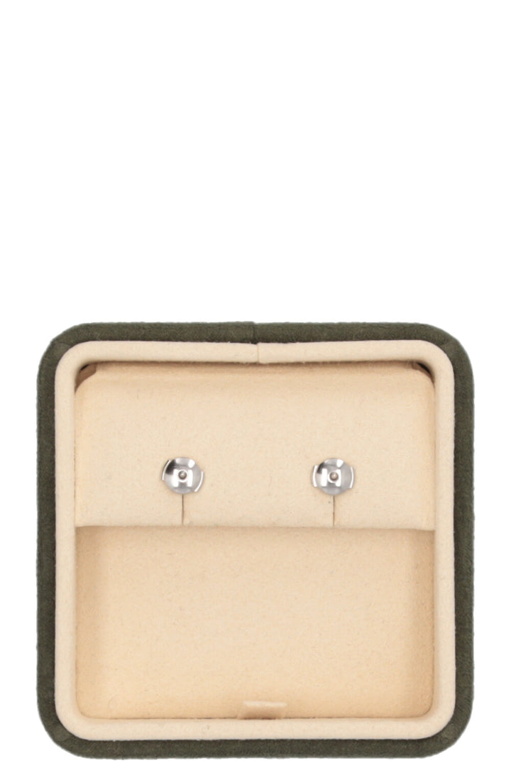 TIFFANY & CO. Aria Stud Earrings Platinum Diamonds Silver