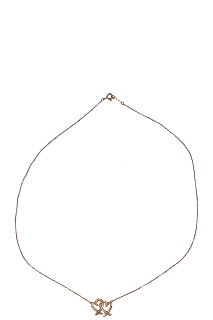 TIFFANY&CO. Double Loving Heart Necklace 18K Yellow Gold