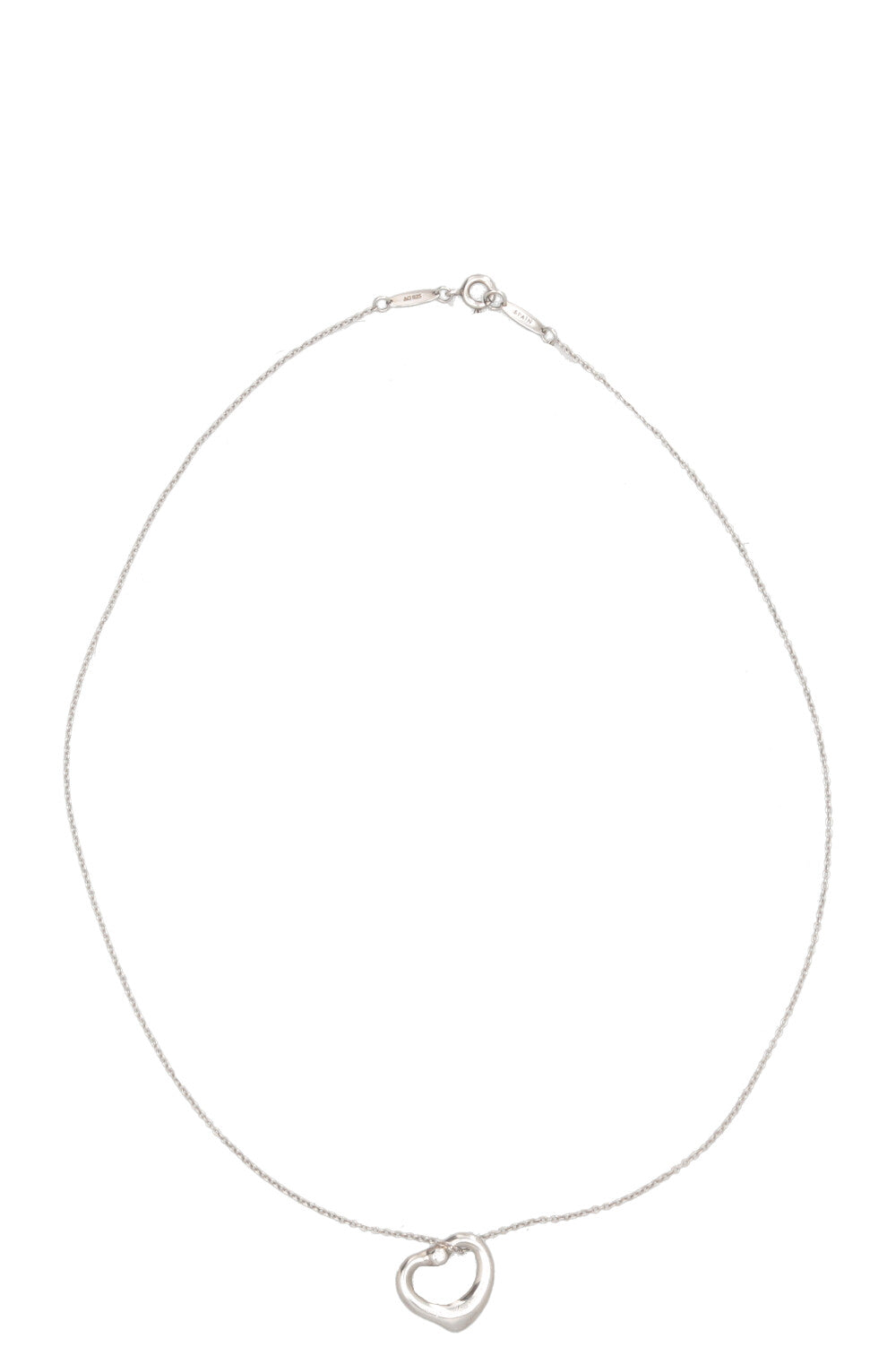 TIFFANY&CO. Elsa Peretti Open Heart Necklace Diamond Silver