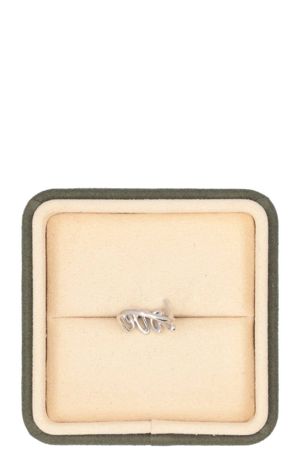 TIFFANY & CO. Paloma's Graffiti Love Ring 18k White Gold Diamonds Silver
