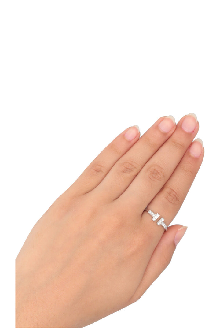 TIFFANY&CO. T Ring Diamonds White Gold