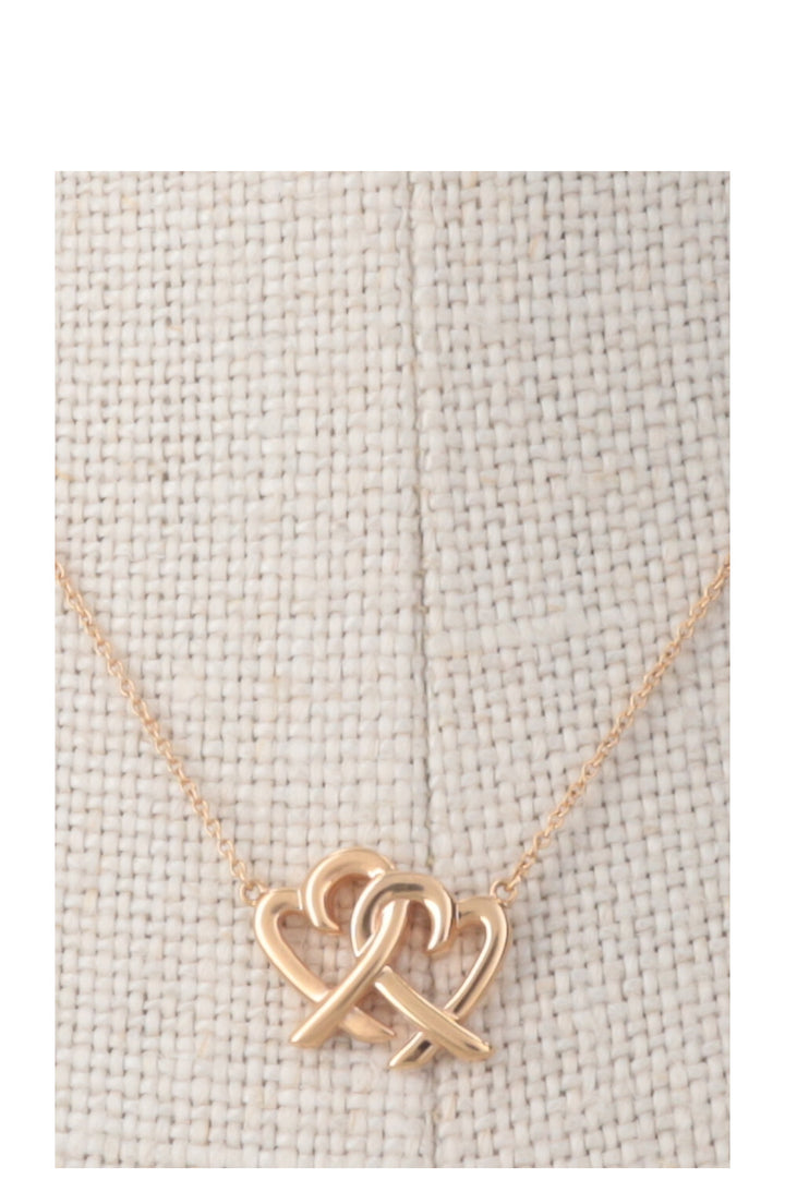TIFFANY&CO. Double Loving Heart Necklace 18K Yellow Gold