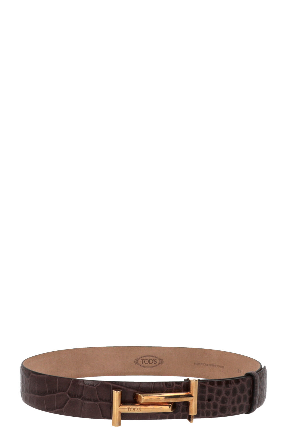 TOD'S Croc Embossed Belt Brown