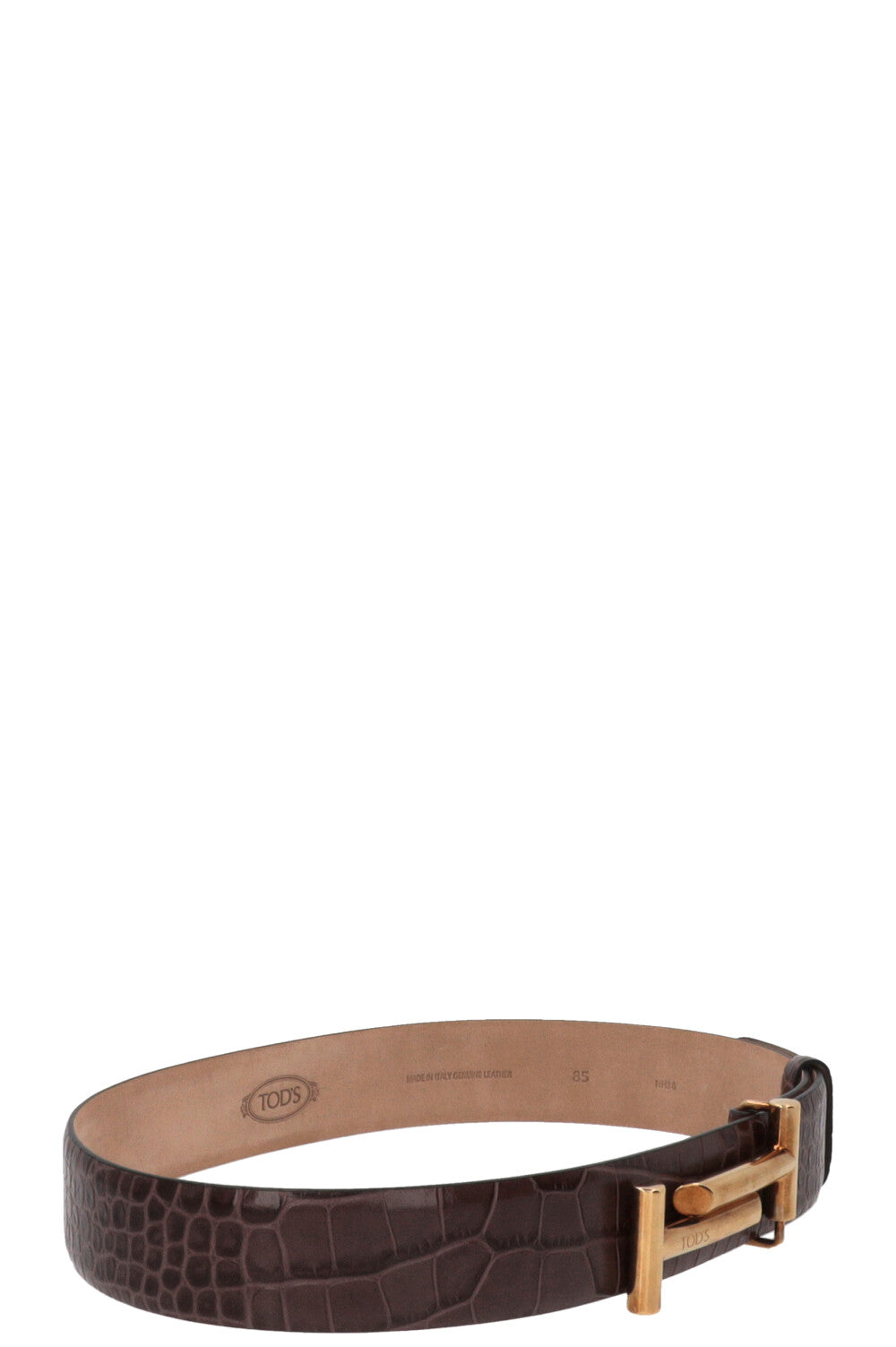 TOD'S Croc Embossed Belt Brown