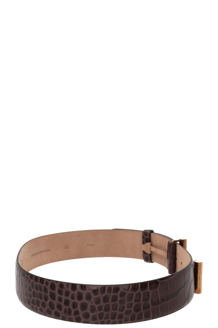 TOD'S Croc Embossed Belt Brown