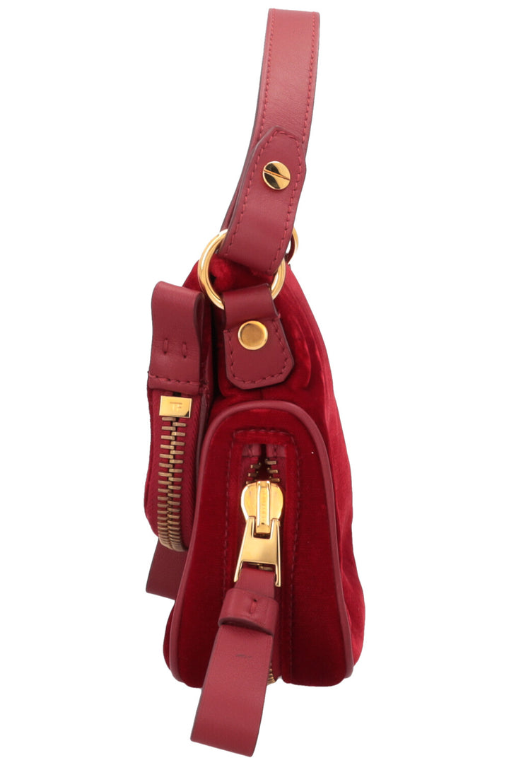 TOM FORD Jennifer Bag Mini Velvet Leather Red