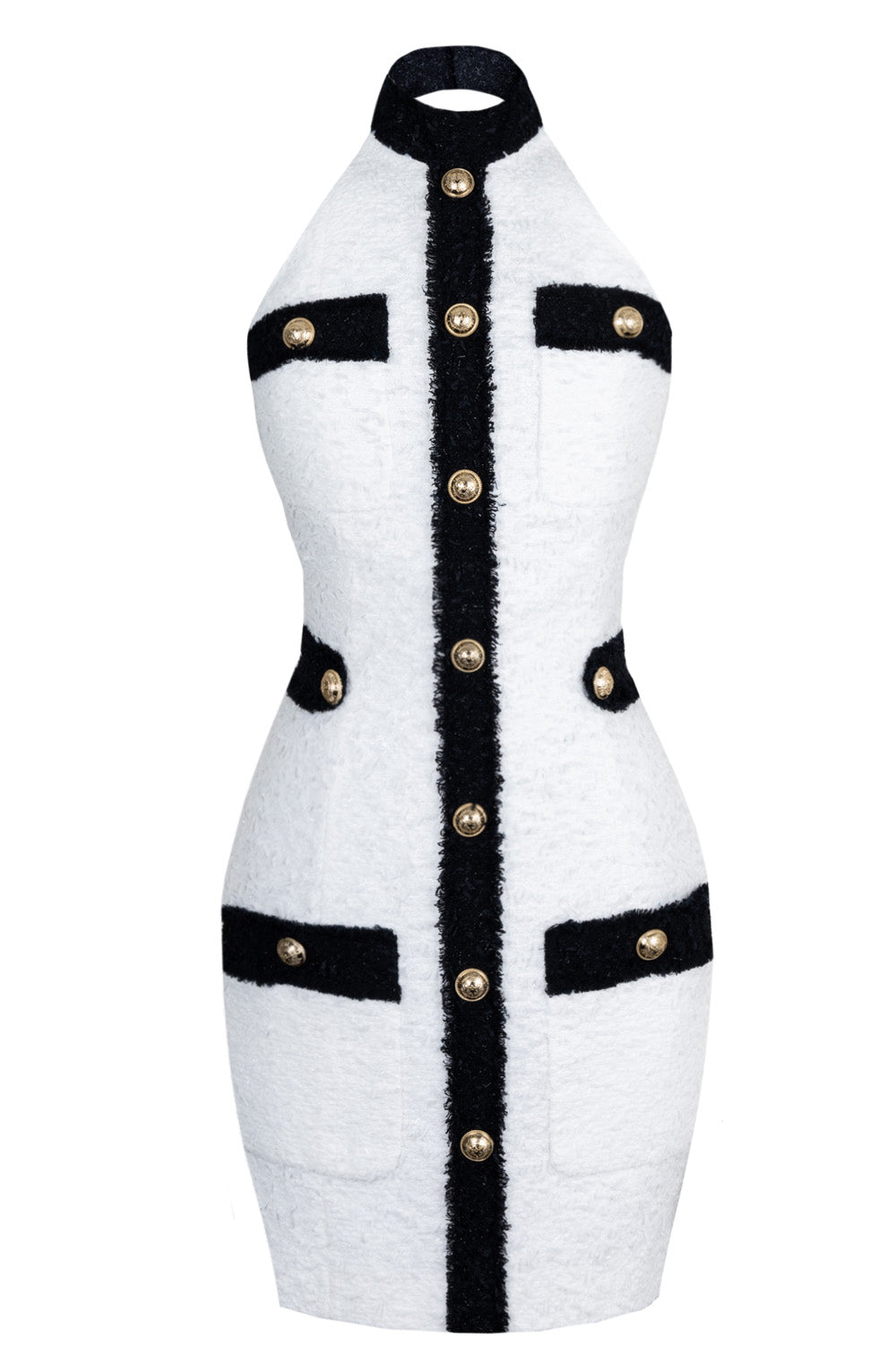 BALMAIN Neckholder Dress White