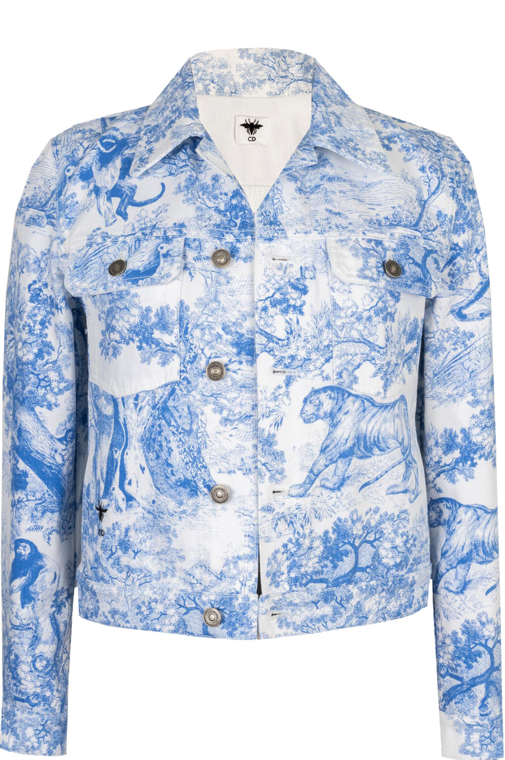 CHRISTIAN DIOR Toile De Jouy Denim Jacket Blue White