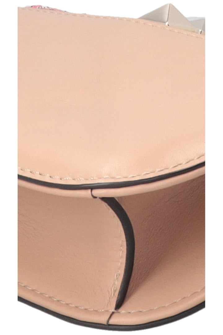 VALENTINO Butterfly Beads Glam Lock Bag Leather Nude