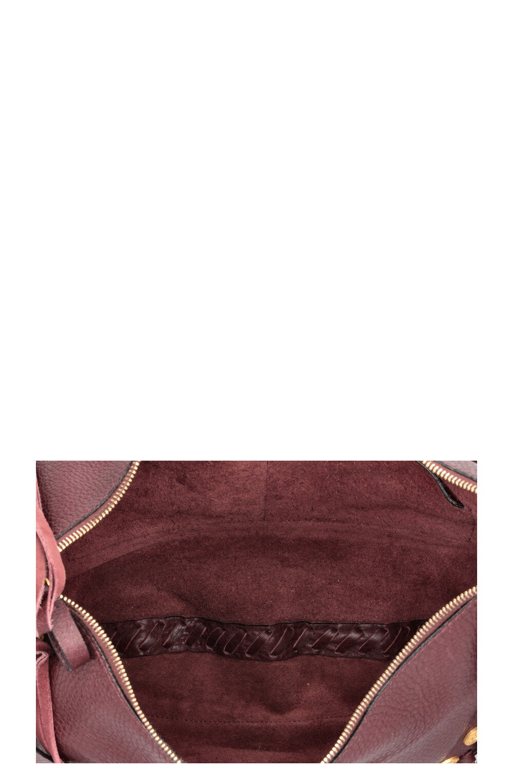 VALENTINO C-Rockee Fringe Hobo Bag Leather Burgundy