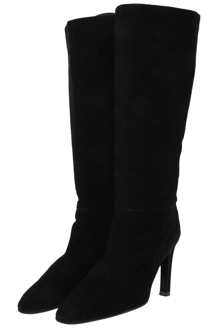 VALENTINO Knee High Boots Suede Black