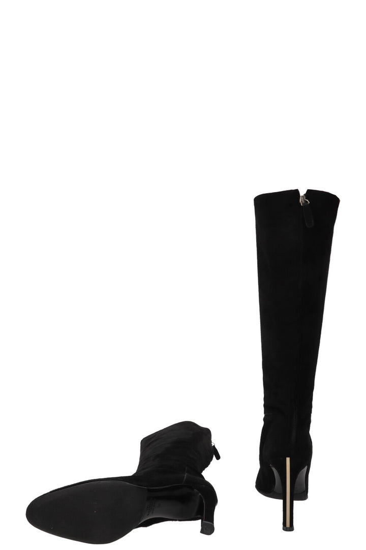 VALENTINO Knee High Boots Suede Black