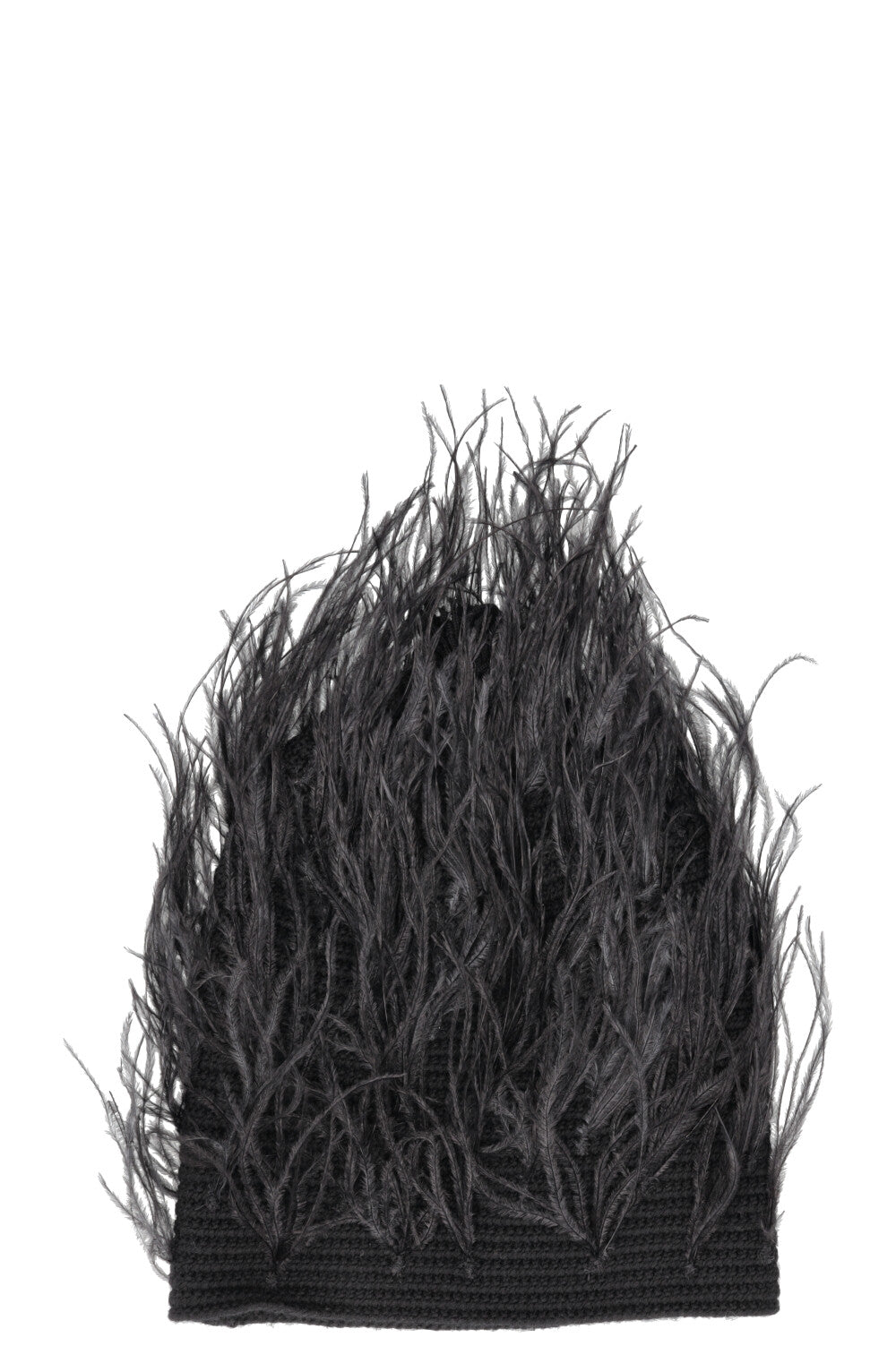 VALENTINO Bonnet en maille Plumes Laine Noir
