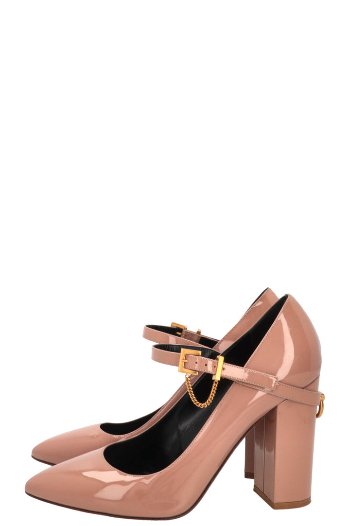 Escarpins vernis VALENTINO cuir beige rosé