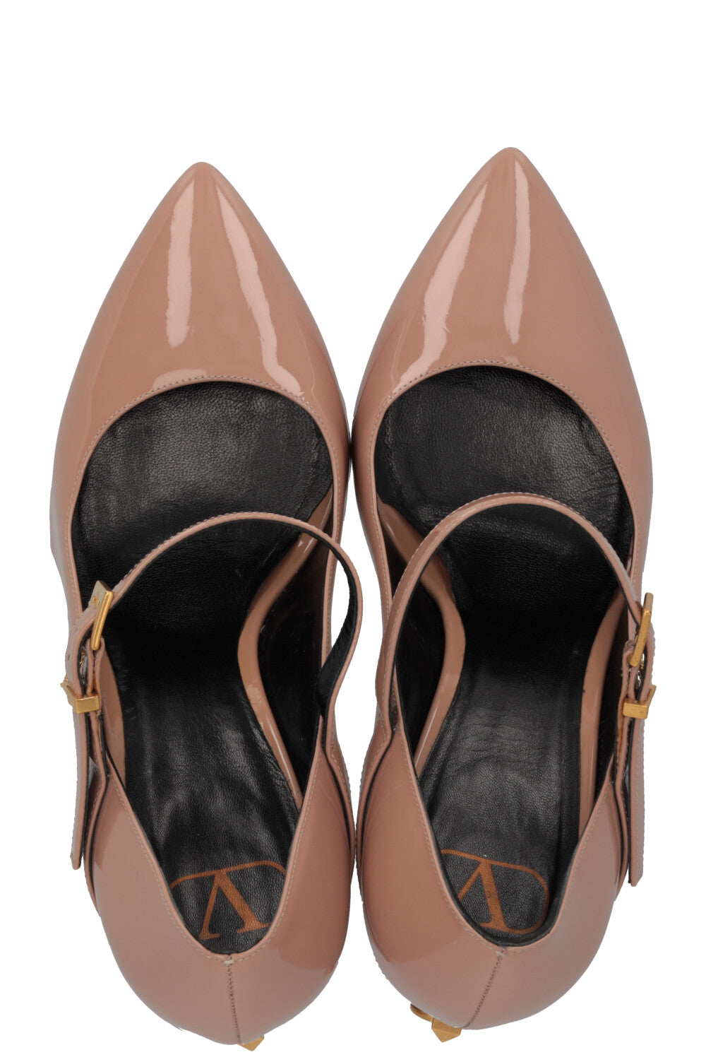 Escarpins vernis VALENTINO cuir beige rosé