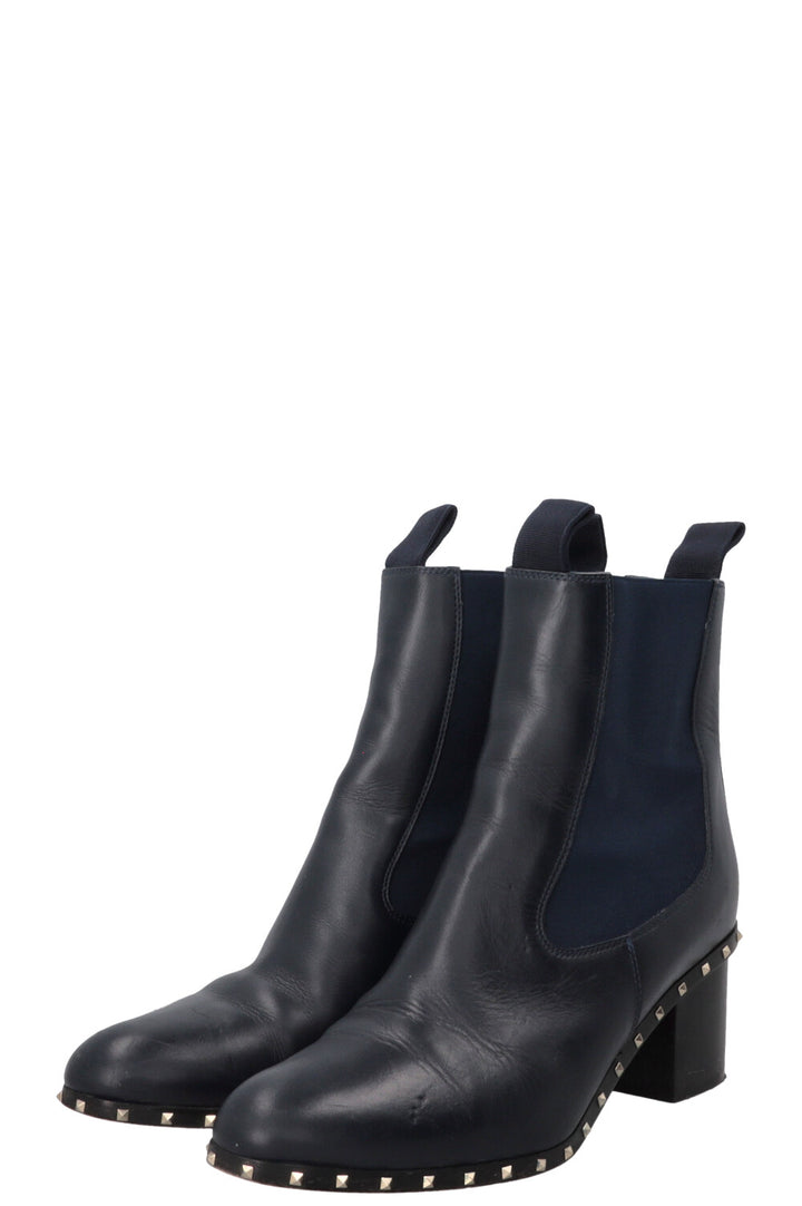 VALENTINO Rockstud Ankle Boots Navy