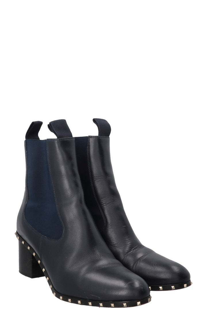 VALENTINO Rockstud Ankle Boots Navy