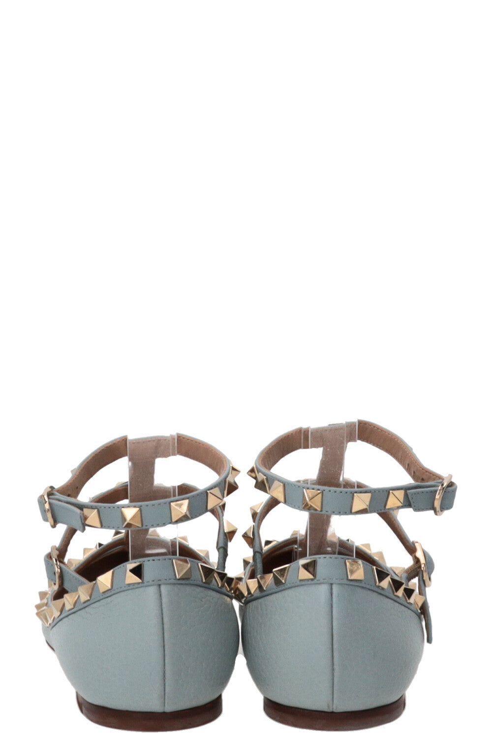 VALENTINO Ballerines Rockstud Cuir Bleu Ciel