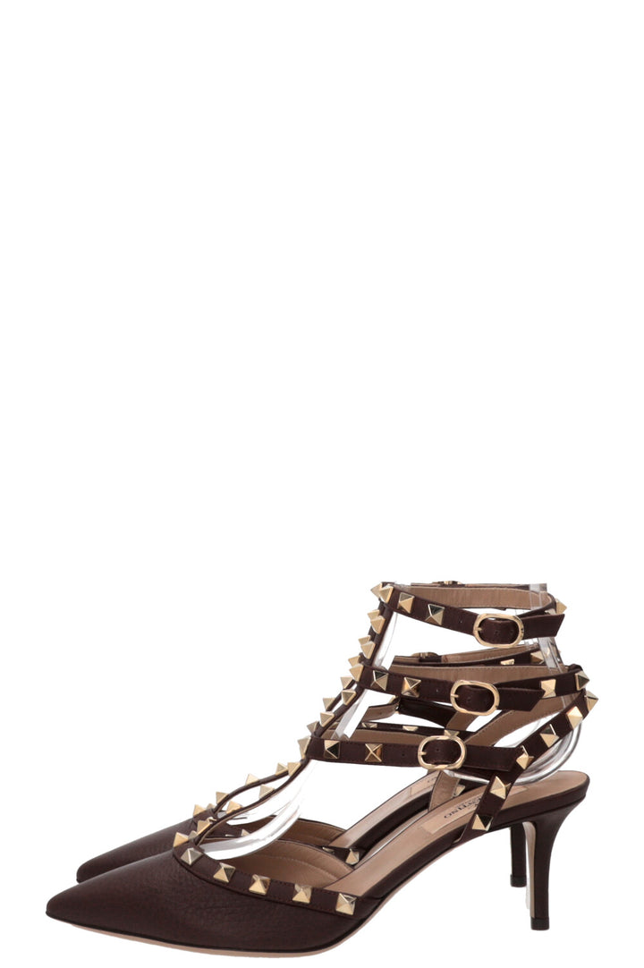 Escarpins VALENTINO Rockstud Classique 65 Cuir Marron