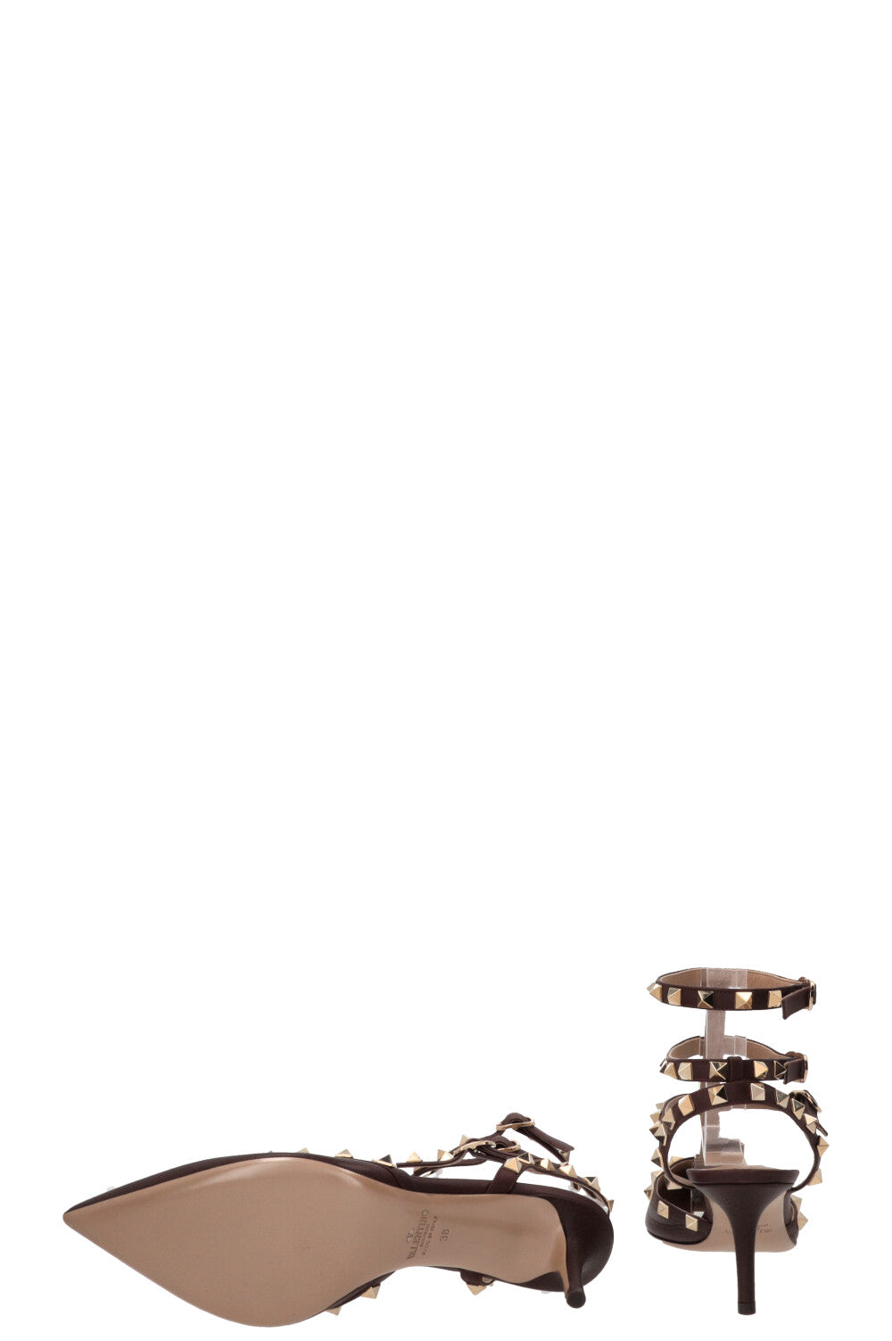 Escarpins VALENTINO Rockstud Classique 65 Cuir Marron