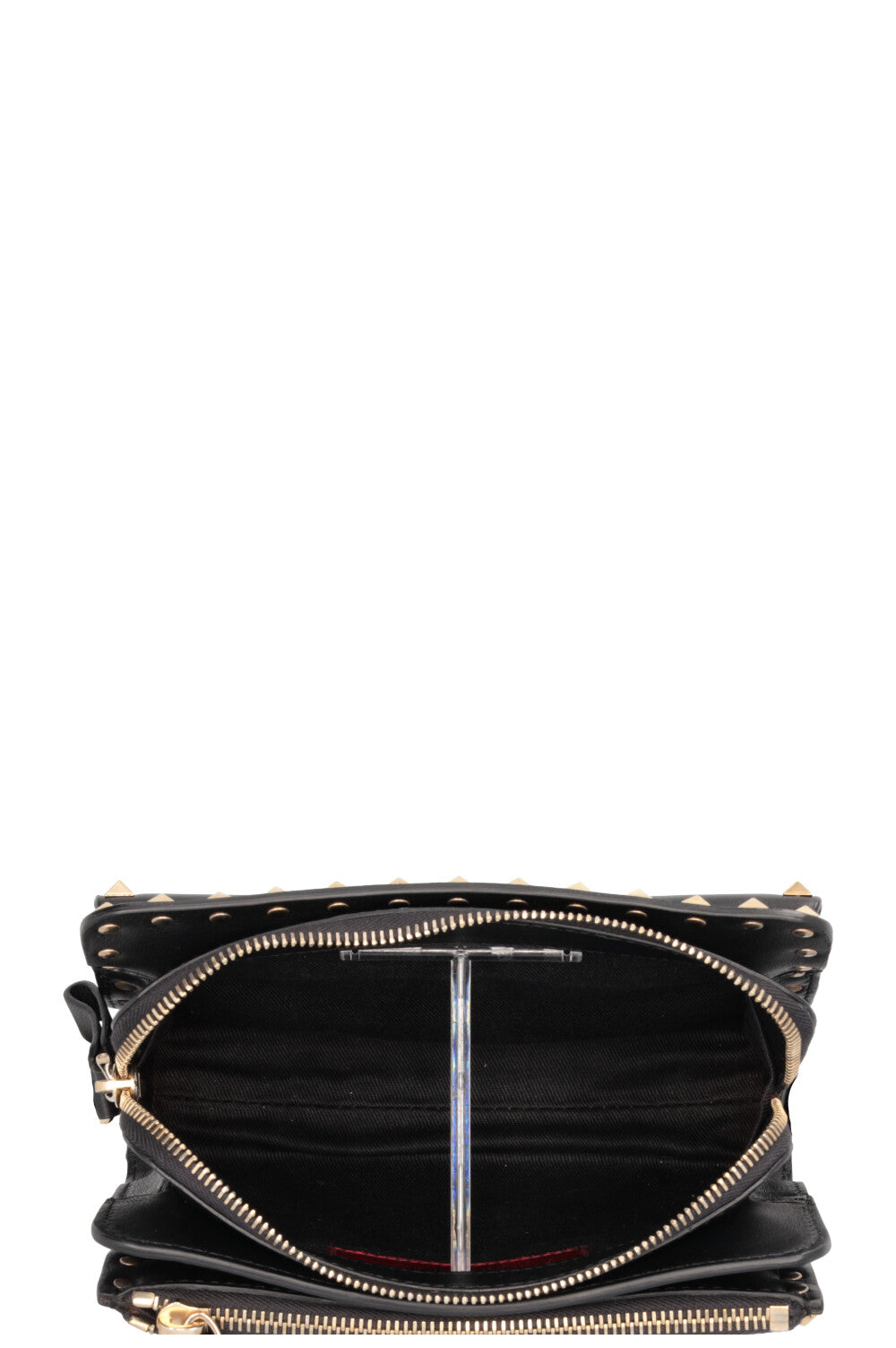 VALENTINO Rockstud Flap Crossbody Bag Leather Black