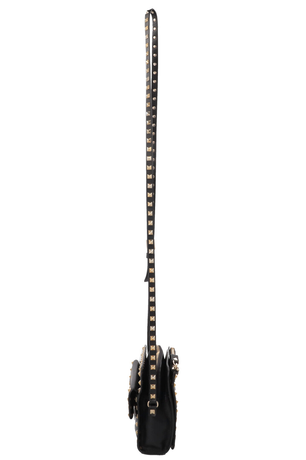 VALENTINO Rockstud Flap Crossbody Bag Leather Black