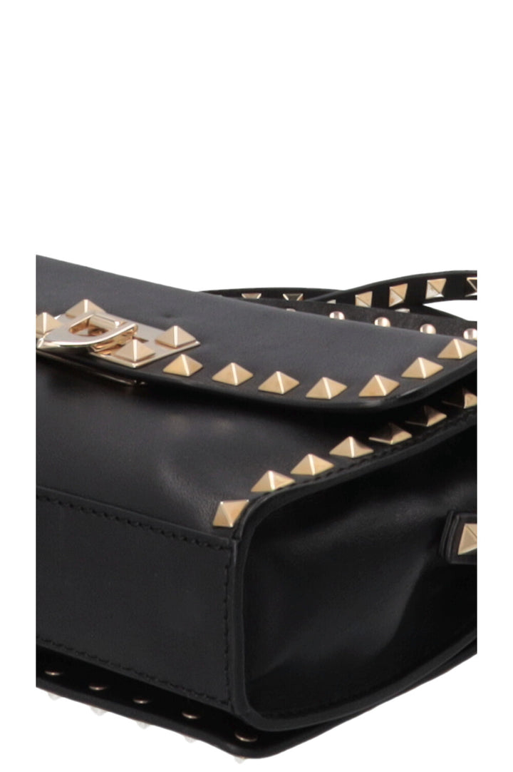 VALENTINO Rockstud Flap Crossbody Bag Leather Black