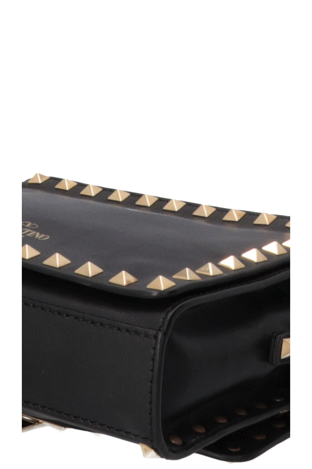 VALENTINO Rockstud Flap Crossbody Bag Leather Black