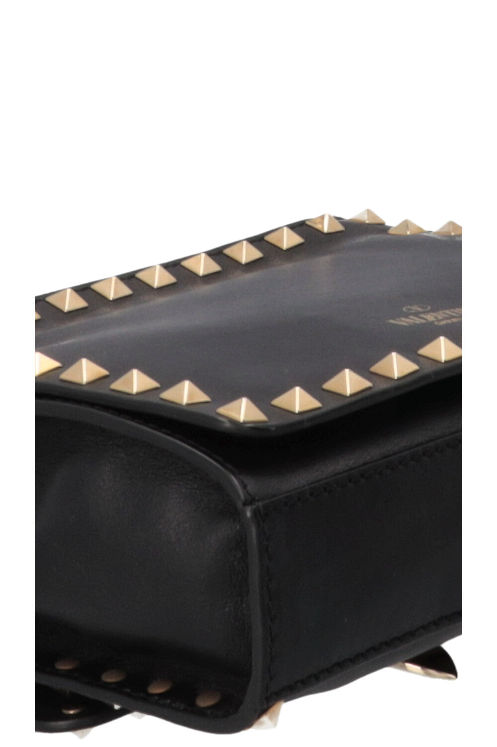 VALENTINO Rockstud Flap Crossbody Bag Leather Black
