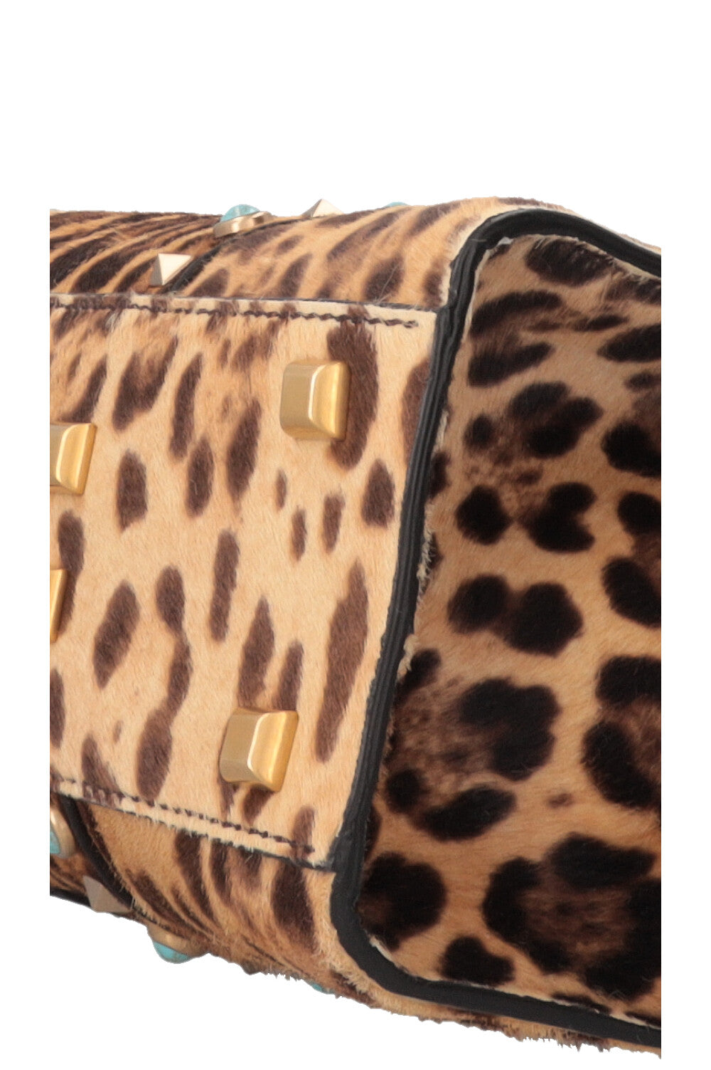 Sac Valentino Rockstud Rolling en poulain imprimé léopard marron