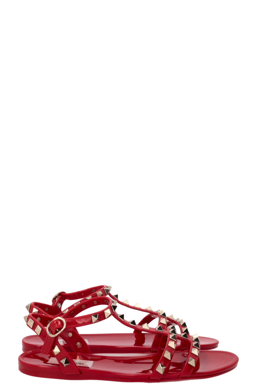 VALENTINO Rockstud Sandals Rubber Red