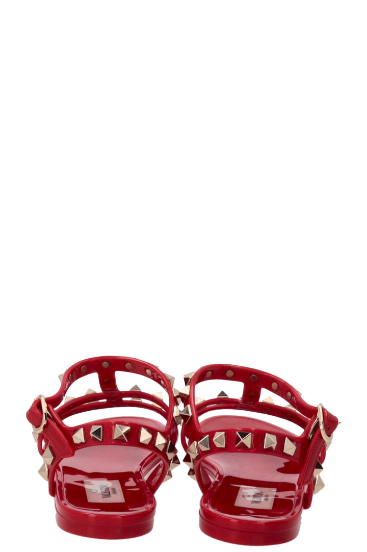 VALENTINO Rockstud Sandals Rubber Red
